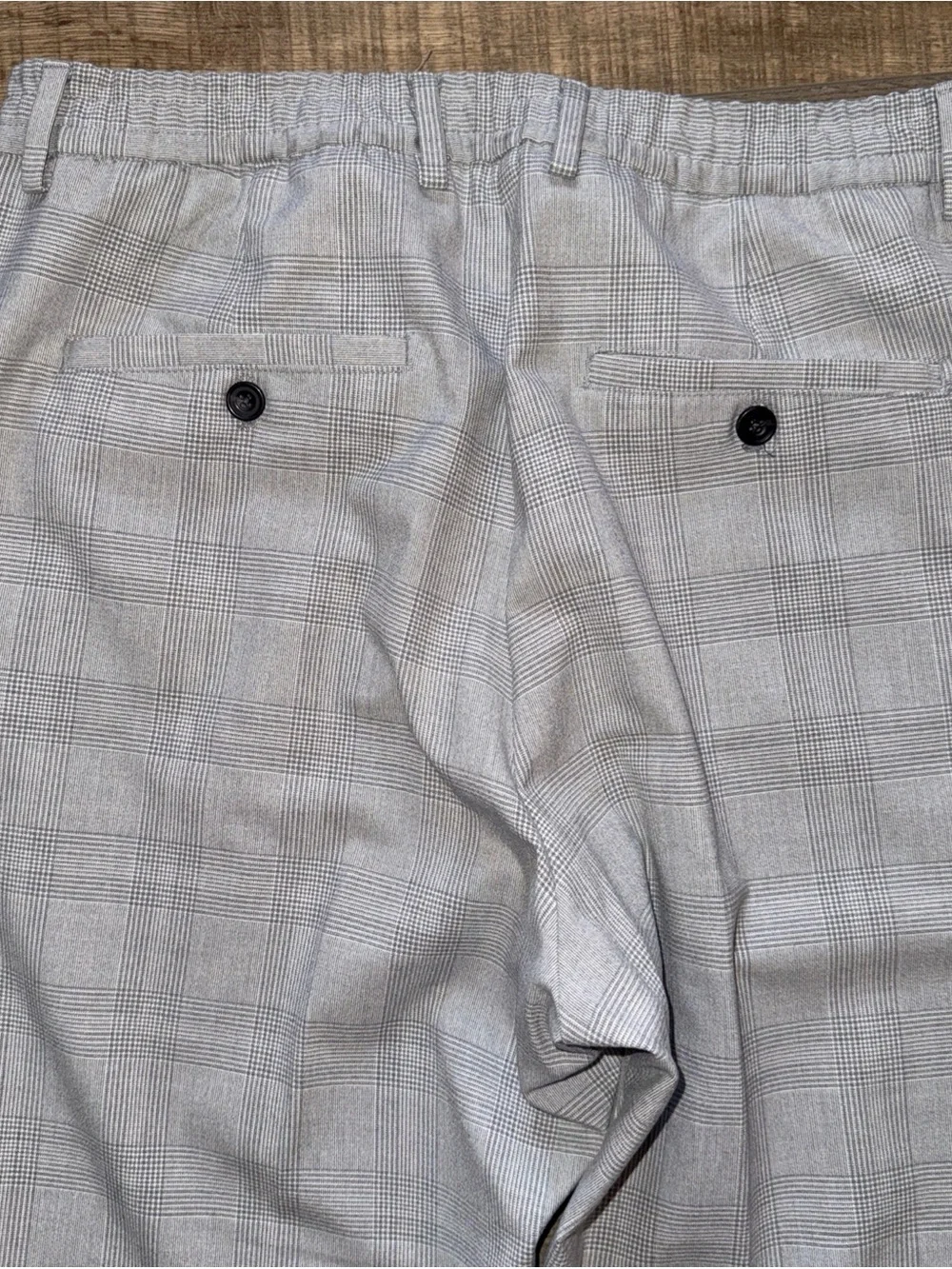 Zara Light Gray Plaid Dress Pants